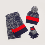ست شال و کلاه و دستکش بافت