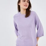 بلوز بافت بیسیک آستین میدی