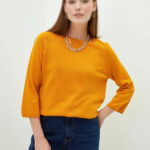 بلوز بافت بیسیک آستین میدی