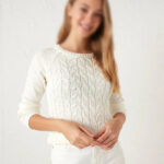 بلوز بافت پیچ سفید