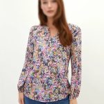 شومیز نخی گلدار