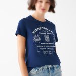 تیشرت نخی ماوی