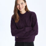 بلوز بافت درشت نقش دار 