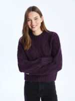 بلوز بافت درشت نقش دار 