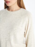 بلوز بافت بیسیک گل برجسته - Image 4